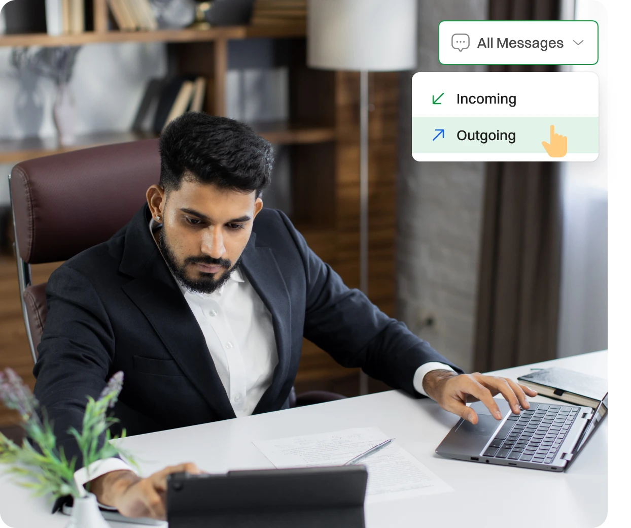 A gentlemen filtering message (Incoming and Outgoing messages).