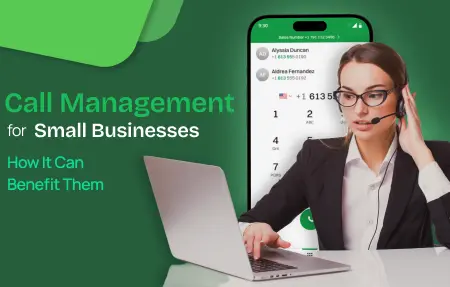 A girl handling calls for Small businesses.