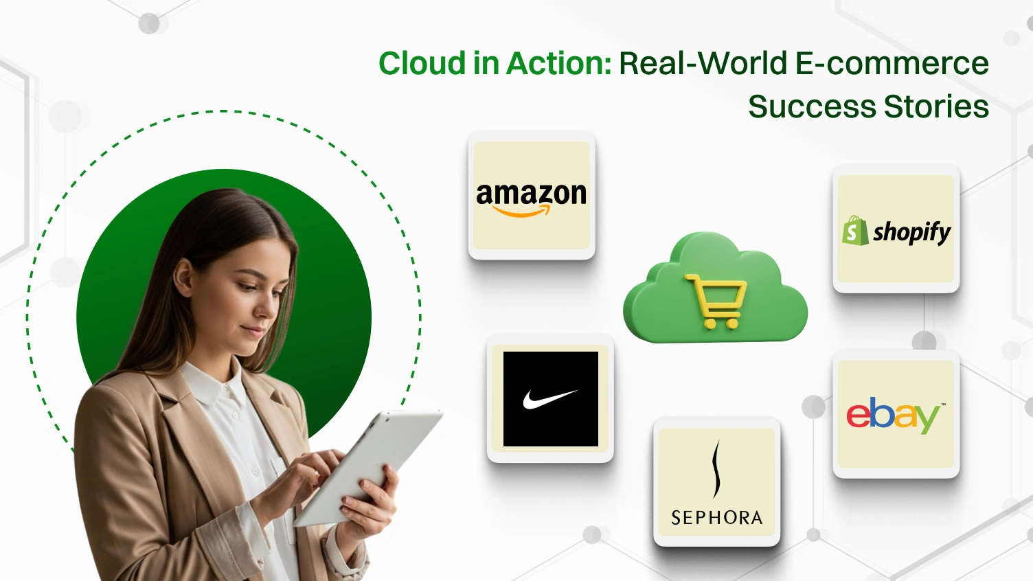 Cloud technology driving e-commerce success with major brand examples.