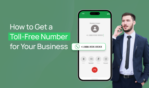 An infographic of a man holding his phone in a formal attire.