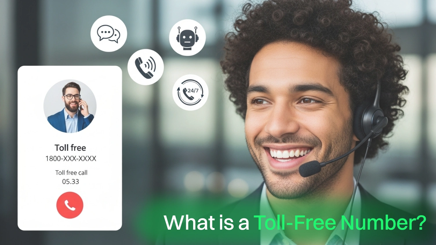 A customer service representative wearing a headset.