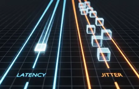 This picture shows the visual representation of both jitter and latency.
