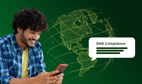 A guy sending SMS through phone by complying to the standards.