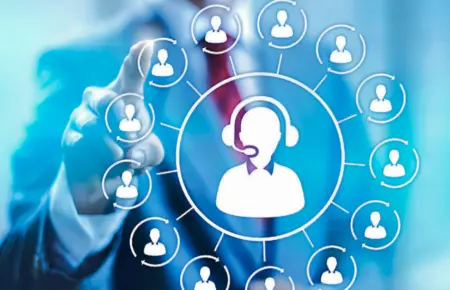 Outbound call center.(visual representation)