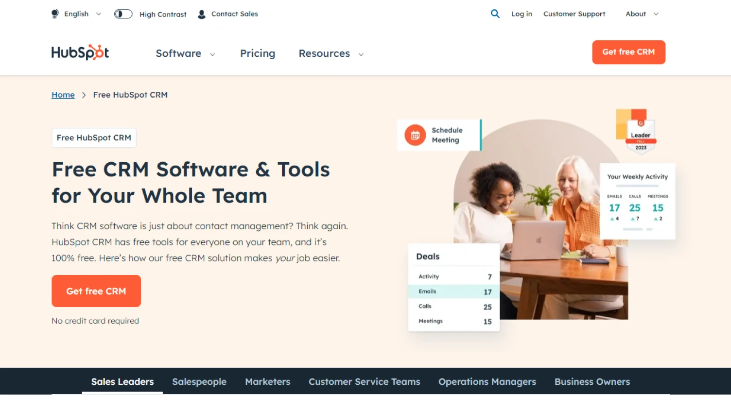 Hubspot Homepage