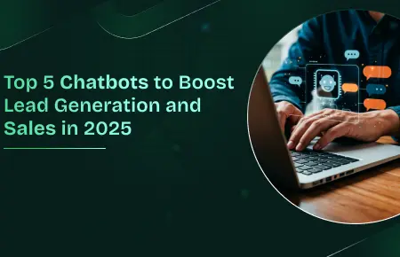 This infographic displays a person working with chatbots to boost sales.