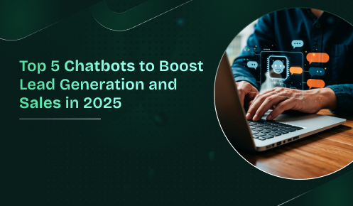 This infographic displays a person working with chatbots to boost sales.