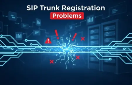 A infograph of a high tech connecting wire breaking with alerting icons around it.