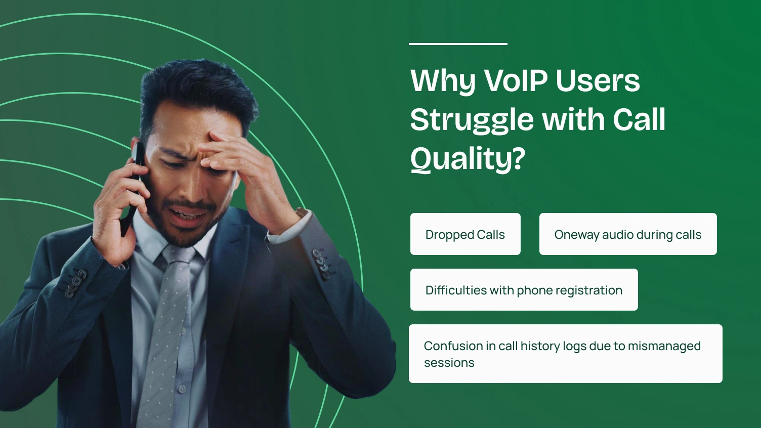 This infographic provides points on why voip users struggle with call quality.