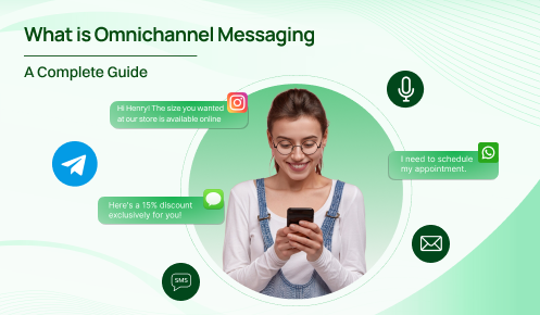 Girl with glasses practicing omnichannel messaging.