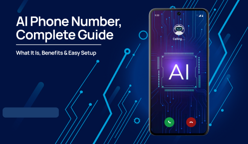 Illustration of a smartphone displaying an AI calling screen.