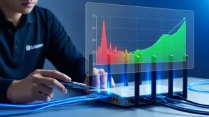 A Guy looking High ping data of voip calls.