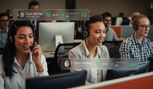 This infographics shows the scenario of an call center.